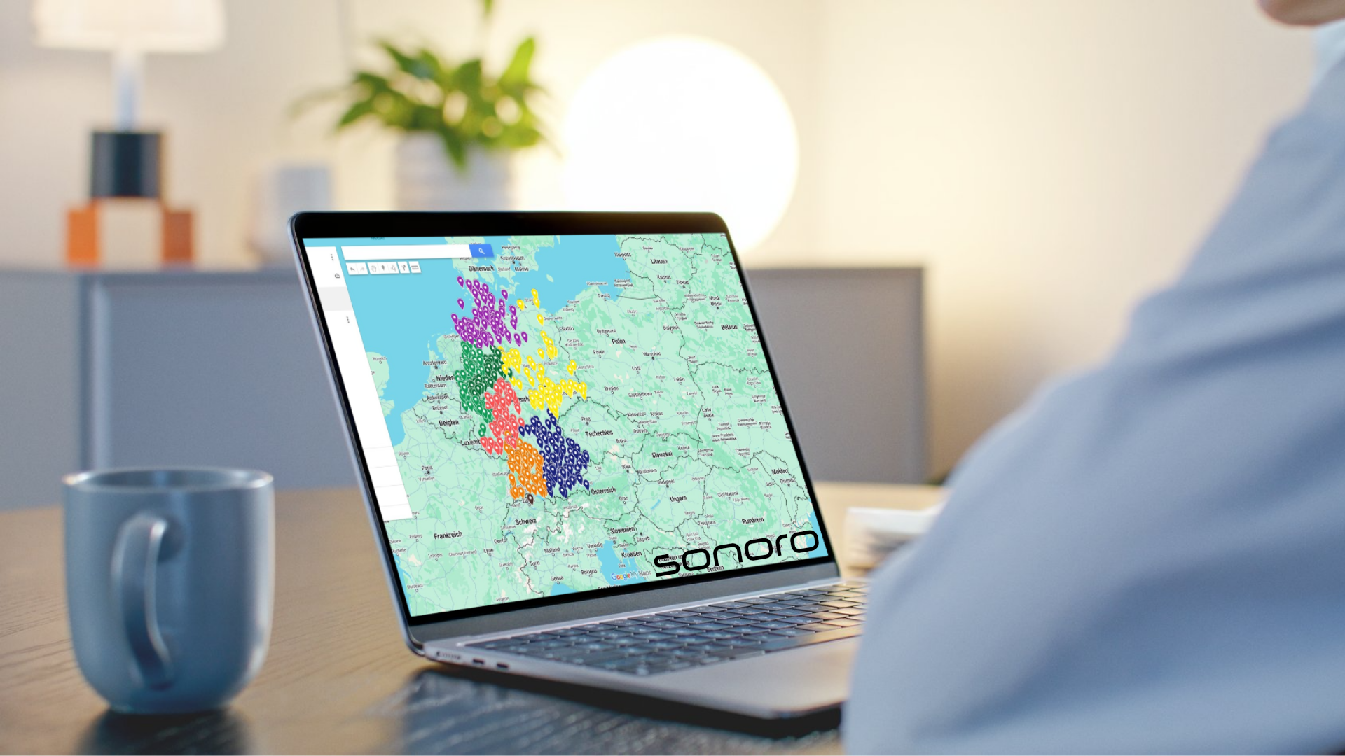 Händler- und Gebietsaufteilungsübersicht für Außendienst & Trainer – Sonoro Audio GmbH